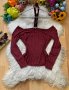 Велурена блуза бордо, снимка 1 - Блузи с дълъг ръкав и пуловери - 39090211