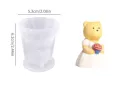 3D мече мечета в костюм младоженци силиконов молд форма фондан шоколад гипс смола свещ сапун, снимка 3