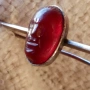 Мусолини, камея, карнеол, сребро. Брошка., снимка 1