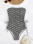 Дамски бански в черно и бяло , снимка 5