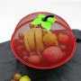 875 Метална купа с капак за плодове и зеленчуци с форма на ябълка, снимка 6
