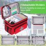Празна чанта за първа помощ при пътуване, 30L x 17W x 20,5H CM, тъмночервена, снимка 6
