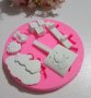 бебешко пано фигурки табела облак кубчета силиконов молд форма фондан гипс, снимка 1 - Форми - 37745446
