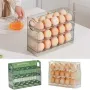 Органайзер за яйца за хладилник, съхранение, флип с 3 слоя, 30 части, ABS, снимка 12