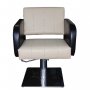 Нов фризьорски стол с ергономичен дизайн М403 - черен и крем бял, снимка 2