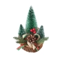 6177 Коледна декорация Елхички върху дървено пънче, 11×17 см, снимка 2