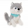 Куче хъски със син шал, снимка 1 - Плюшени играчки - 38502234