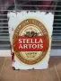 Метална табела бира Stella Artois Белгия хубава етикет барман, снимка 1
