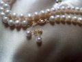 Перли със злато 18 и 14 карата/колие+обеци/, снимка 1 - Бижутерийни комплекти - 37051677