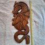 Прекрасна дърворезба на морски дракон за колекция интериор на подходящи заведения механи и любители 