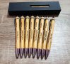 Гравирана химикалка от бамбук - надпис по избор (кутия по желание), снимка 4