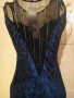 Дамска рокля в тъмно синьо с тюл Размер М, снимка 9