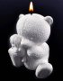 3d Мече държи зайче силиконов молд форма фондан гипс шоколад свещ декор украса, снимка 3
