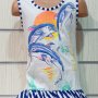Нова детска моряшка рокля с трансферен печат Делфинчета, два модела, снимка 5