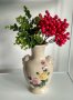 Порцеланова ваза от Виетнам с богата орнаментика и дръжки, лъвски глави ., снимка 1 - Вази - 43272011