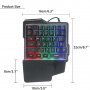 Геймърска клавиатура за лява ръка с подсветка, снимка 2