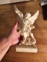 Старинна италианска скулптура Фаро  Архангел Михаил с копие и огнен меч, с които пронизва Дявола - п, снимка 6