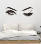 Секси поглед намигане черни очи самозалепващ стикер лепенка за стена, снимка 2