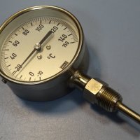 биметален термометър Wika thermometer ф100mm, -10/+150°C, L-30mm, снимка 1 - Резервни части за машини - 35180685