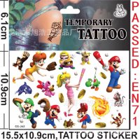  Супер Марио Super Mario Tattoo татос татуировка временна детска, снимка 1 - Детски - 29590056