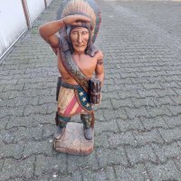 Дървена фигура на индианец , снимка 1 - Други ценни предмети - 39674810