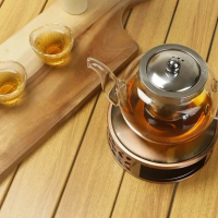 Прозрачен стъклен чайник с инфузер за кафе и чай, снимка 3 - Аксесоари за кухня - 44863275
