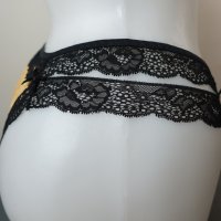 S/M луксозна бикина в златисто с черна дантела, лимитирана поръчкова серия, снимка 4 - Бельо - 43647388