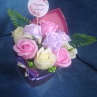Сърце с девет ароматни сапунени рози, снимка 4 - Подаръци за жени - 37911601