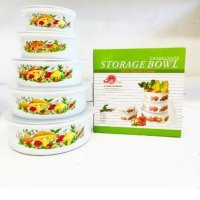 Комплект емайлирани купи за съхранение на храна с пластмасови капаци , снимка 1 - Кутии за храна - 42951006