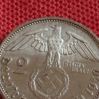 Сребърна монета 2 райхсмарки 1939г. Нацистка Германия Трети Райх с СХВАСТИКА за КОЛЕКЦИЯ 42048, снимка 3 - Нумизматика и бонистика - 43798712