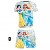 Летен комплект за момичета 3D тениска и шорти Cinderella, 7цвята - 023, снимка 6 - Детски комплекти - 37624305