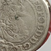Сребърна монета 15 кройцера Леополд първи Кремниц Унгария 13681, снимка 4 - Нумизматика и бонистика - 42987579