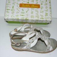 Bobbi Shoes сандали сиво/бяло кожа – 27 номер, снимка 1 - Детски сандали и чехли - 28723341