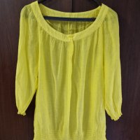 Красива жълта блуза, снимка 1 - Блузи с дълъг ръкав и пуловери - 37888604