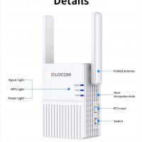 Нов 300mbps Wi-Fi усилвател рипийтър хотспот за интернет мрежа, снимка 2 - Кабели и адаптери - 33679720