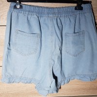 Дънкови къси панталонки с къдрички, без еластичност 3XL, снимка 2 - Къси панталони и бермуди - 37582836