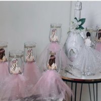 Чаши и бутилка за моминско парти, снимка 4 - Декорация - 37413261
