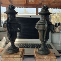 Красиви антикварни френски вази- гарнитури декорация- камина , снимка 4 - Антикварни и старинни предмети - 38695954