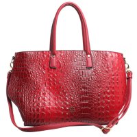 Чанта кожена BESSIE BW4809 RED, снимка 2 - Чанти - 40244273