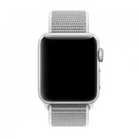 Текстилна каишка band за Apple Watch 7, 6, 5, 4, 3 - велкро бял  цвят, снимка 2 - Смарт часовници - 32356983