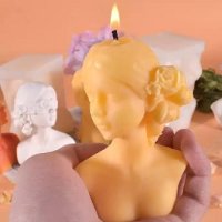 Дама красива жена с маска лице кок глава силиконов молд форма фондан смола свещ восък глина сапун , снимка 8 - Форми - 35811373