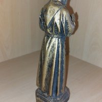 Стара колекционерска статуетка на Падре Пио 21 см от смола. Бронзов ефект., снимка 5 - Колекции - 43135745