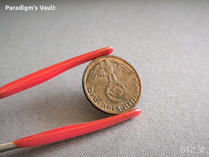 Монета - Трети райх - Германия - 1 пфениг | 1939г.; серия D, снимка 1