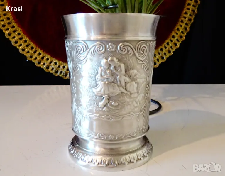 Чаша от калай,картини Влюбени,Фортуна,Скорпион, снимка 1