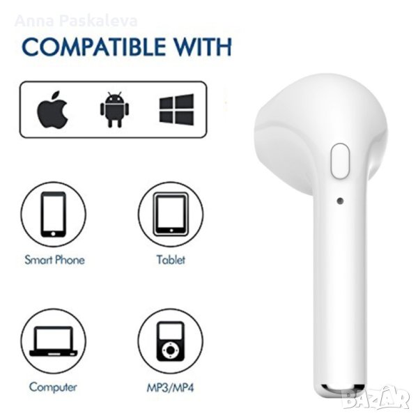 Безжична слушалка тип AIRPODS i7 - 1бр., снимка 1