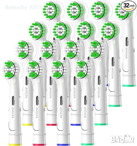Резервни глави за четки за зъби Wetqaip съвместими с Braun, 16 броя, бели, снимка 1