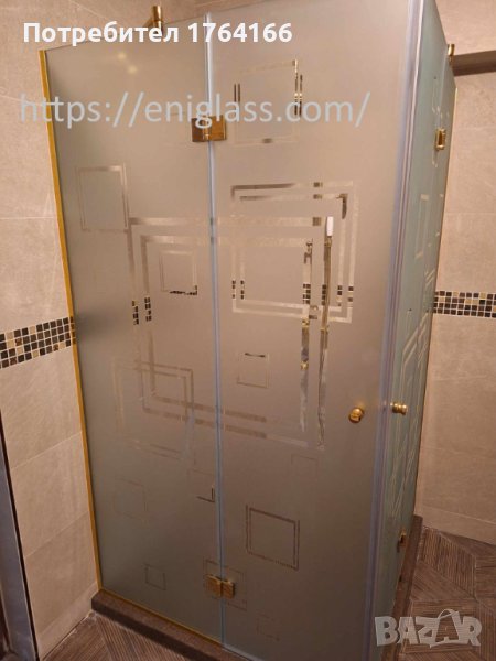 Душ кабина със златен обков, снимка 1