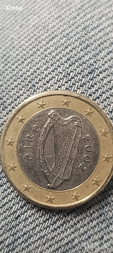 Монета 1 евро 2002 г., Ирландия, снимка 1