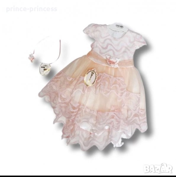 Детска рокля с диадема в розово 3,4г, снимка 1