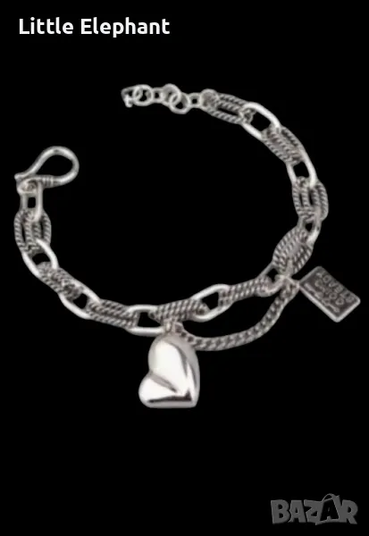 Гривна с 2 елемента"Going steady"и сърце/нова, снимка 1